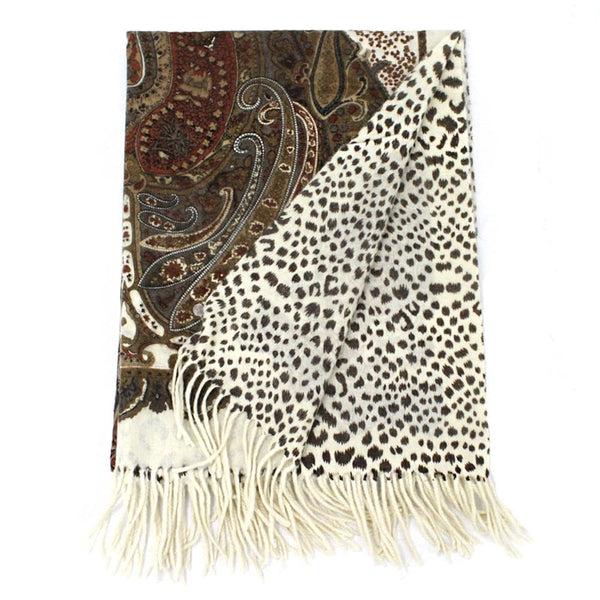 la fiorentina Reversible Wool Wrap-Brown