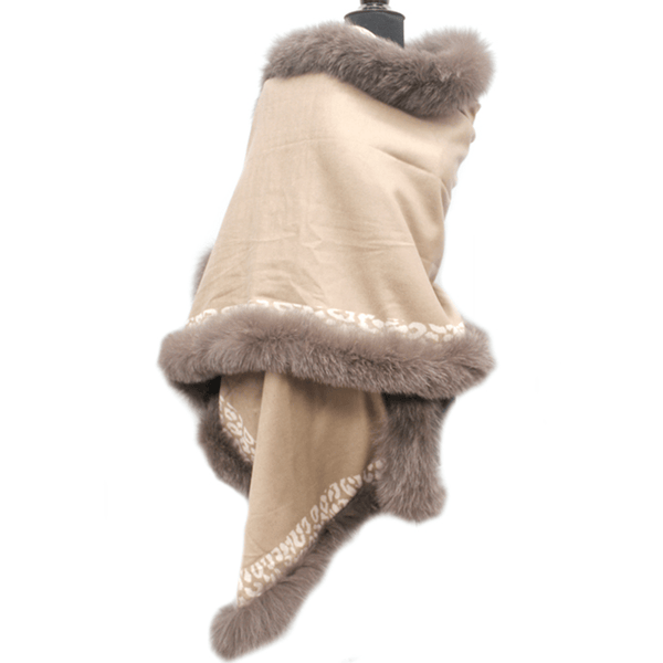 la fiorentina Reversible Wrap with Fox Fur Trim
