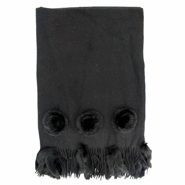 la fiorentina Rex Rabbit Fur Trim Wrap - Black