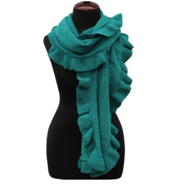 la fiorentina Ruffled Muffler-Emerald