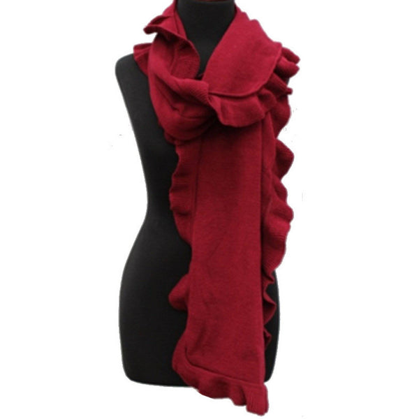 la fiorentina Ruffled Muffler-Oxblood Red