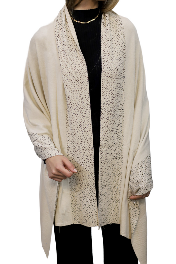 La Fiorentina Scarf With Embellished Trim - Ivory