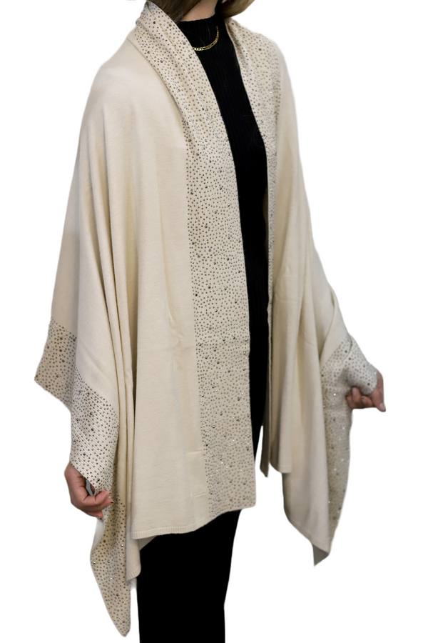 La Fiorentina Scarf With Embellished Trim - Ivory