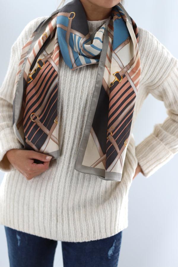 La Fiorentina Silk Soft Satin Print Scarf