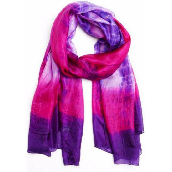 la fiorentina Silk Tie Dye Scarf - Pink Combo
