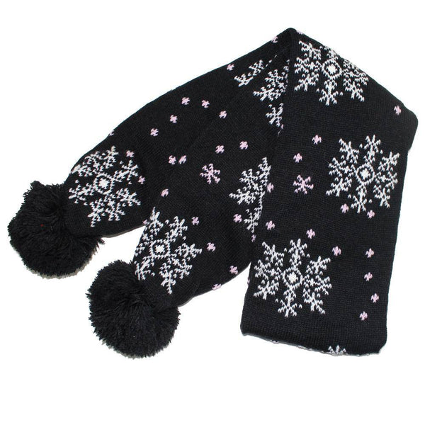 La Fiorentina Snowflake Print Scarf - Black
