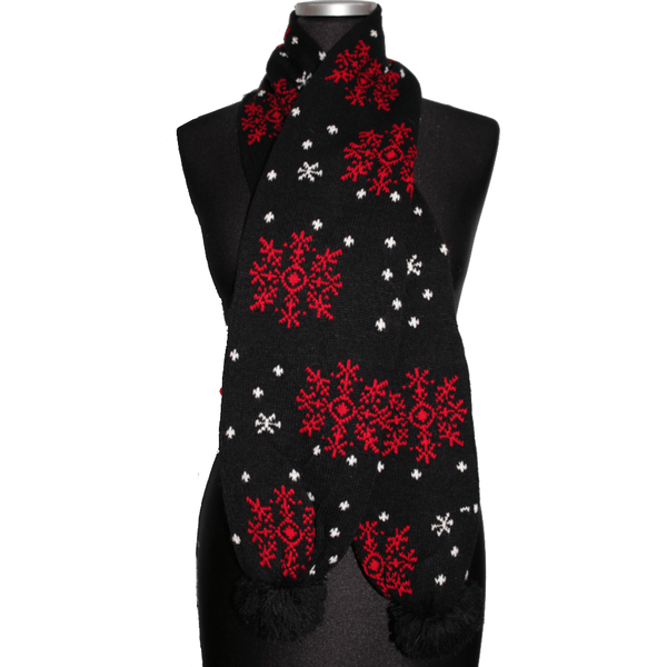 La Fiorentina Snowflake Print Scarf - Red