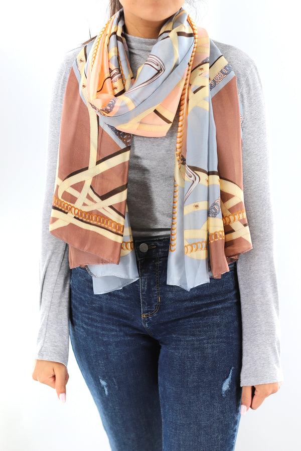 la fiorentina Soft Chain Print Scarf