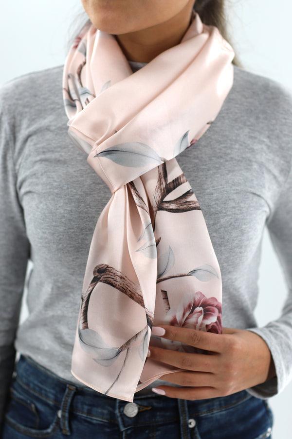 la fiorentina La Fiorentina Soft Floral Print 100% Silk Scarf - Cream