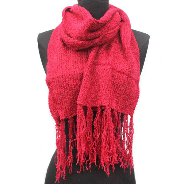 la fiorentina Solid Chenille Scarf-Red
