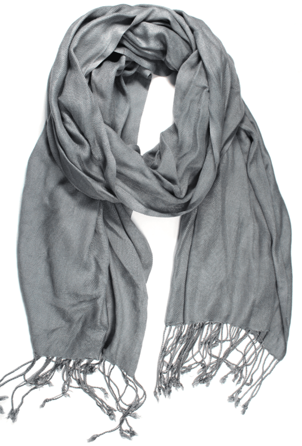 la fiorentina Solid Fringe Pashmina-Grey