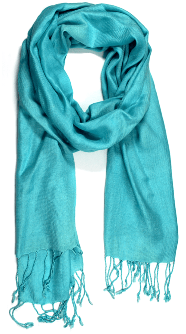 La Fiorentina Solid Fringe Pashmina-Teal