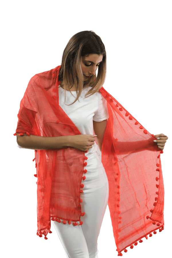 La Fiorentina Solid Fringe Scarf