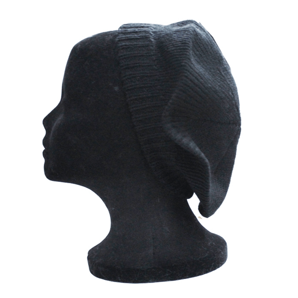 la fiorentina Solid Knit Beret-Black