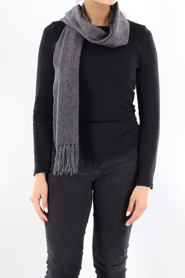 La Fiorentina Solid Scarf With Fringe