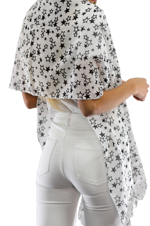 La Fiorentina Star Print Scarf - Black