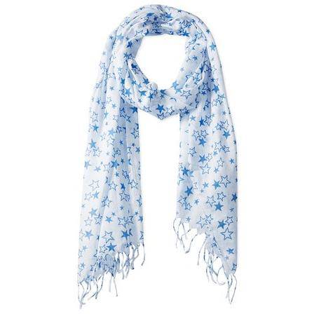 La Fiorentina Star Print Scarf - Navy