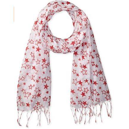 La Fiorentina Star Print Scarf - Red