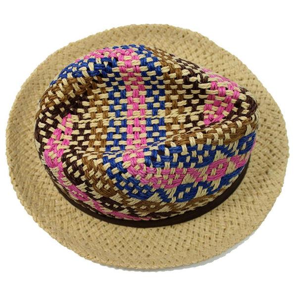 la fiorentina Straw Hat-Brown/Blue/Pink/Camel
