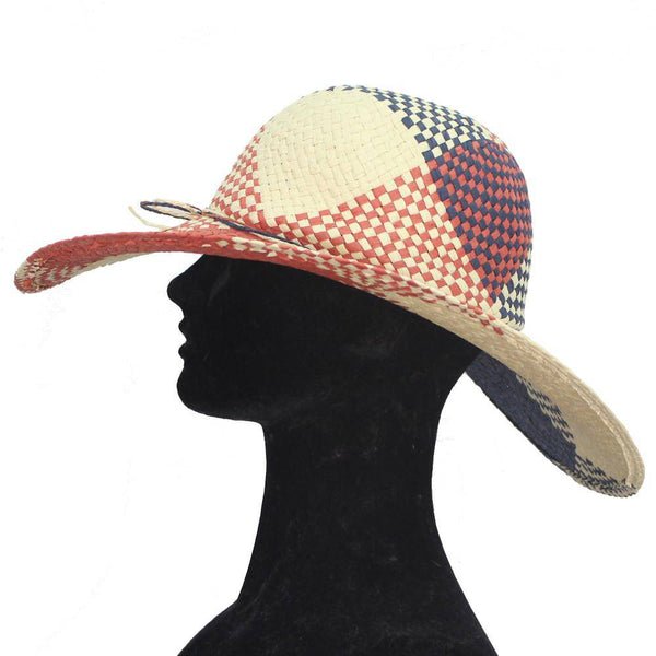 La Fiorentina Straw Hat-Multi Blue/Red
