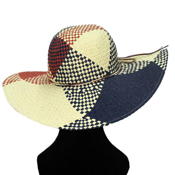 La Fiorentina Straw Hat-Multi Blue/Red