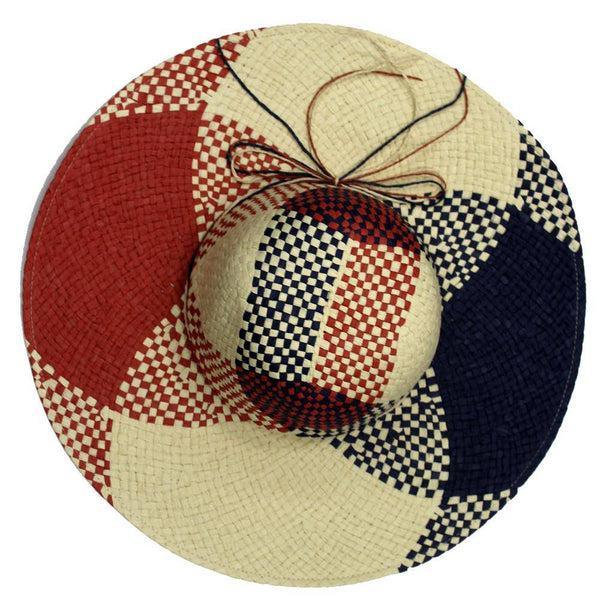 la fiorentina Straw Hat-Multi Blue/Red