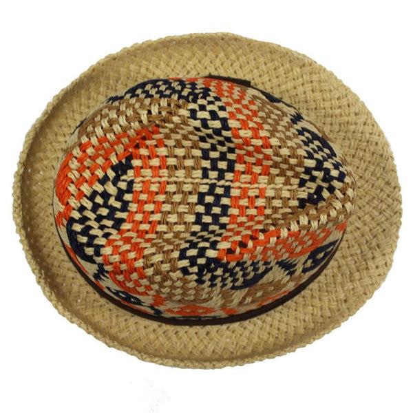 la fiorentina Straw Hat-Orange/Blue/Camel