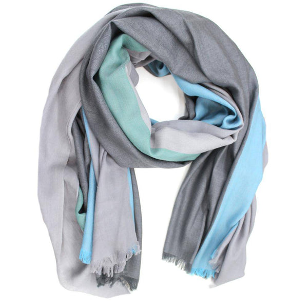 la fiorentina Striped Scarf with tonal Weave - Grey