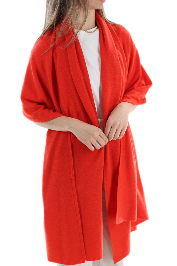 La Fiorentina La Fiorentina SUPER SOFT Cashmere Blend Knit Shawl - Orange