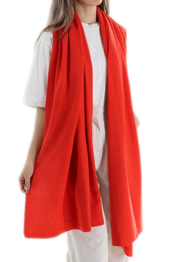La Fiorentina La Fiorentina SUPER SOFT Cashmere Blend Knit Shawl - Orange