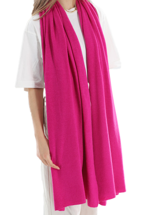 La Fiorentina La Fiorentina SUPER SOFT Cashmere Blend Knit Shawl - Magenta