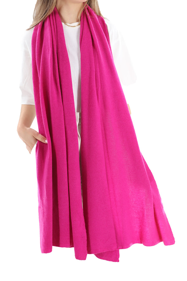 La Fiorentina La Fiorentina SUPER SOFT Cashmere Blend Knit Shawl - Magenta
