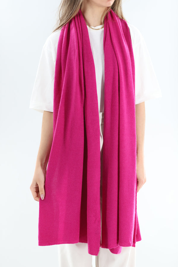 La Fiorentina La Fiorentina SUPER SOFT Cashmere Blend Knit Shawl - Magenta
