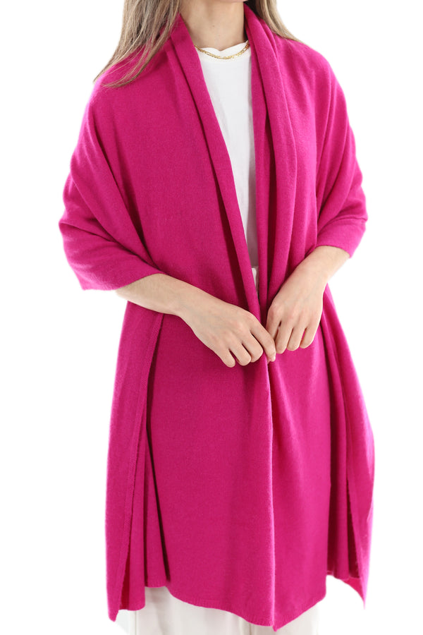 la fiorentina La Fiorentina SUPER SOFT Cashmere Blend Knit Shawl - Magenta