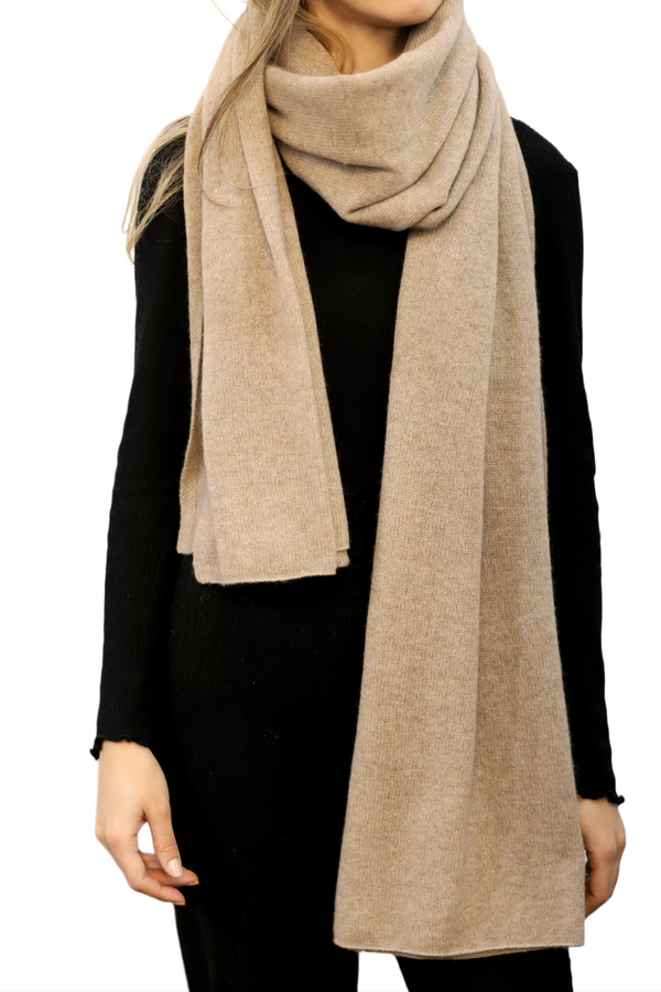 La Fiorentina La Fiorentina SUPER SOFT Cashmere Blend Knit Shawl - Oatmeal