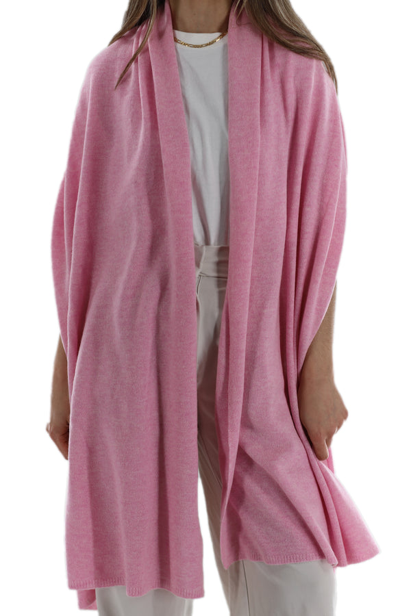 La Fiorentina La Fiorentina SUPER SOFT Cashmere Blend Knit Shawl - Pink