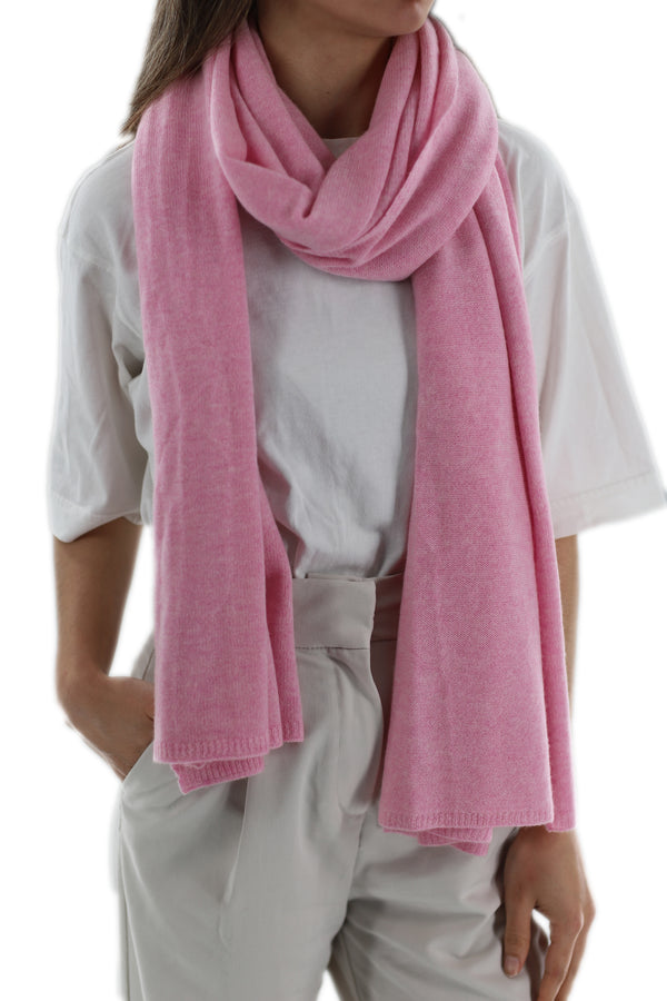 La Fiorentina La Fiorentina SUPER SOFT Cashmere Blend Knit Shawl - Pink