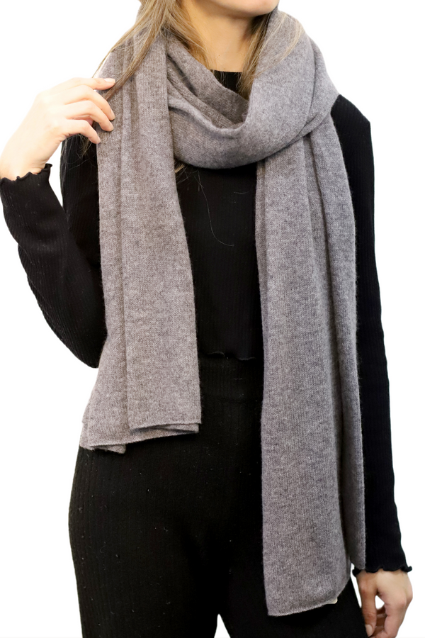 la fiorentina La Fiorentina SUPER SOFT Cashmere Blend Knit Shawl - Grey