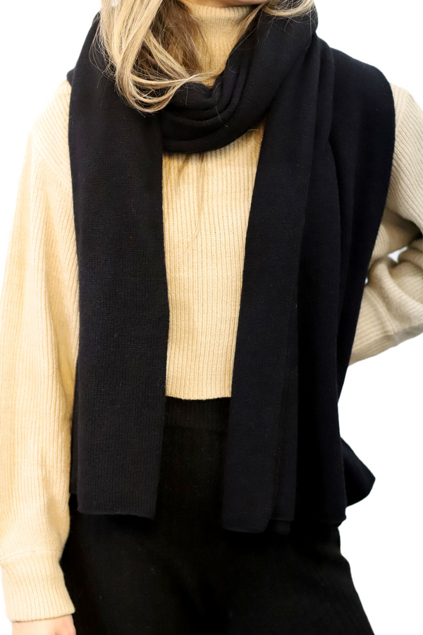 La Fiorentina La Fiorentina SUPER SOFT Cashmere Blend Knit Shawl - Black
