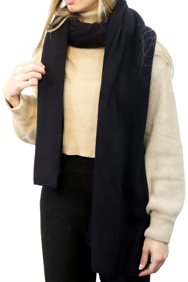 la fiorentina La Fiorentina SUPER SOFT Cashmere Blend Knit Shawl - Black