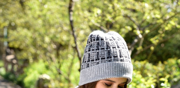 La Fiorentina Super Soft Plaid/Lurex Hat - Grey