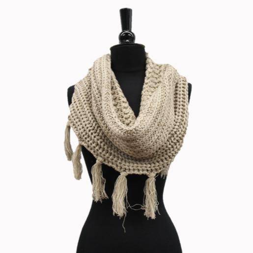 la fiorentina Tassel Infinity Scarf - Camel