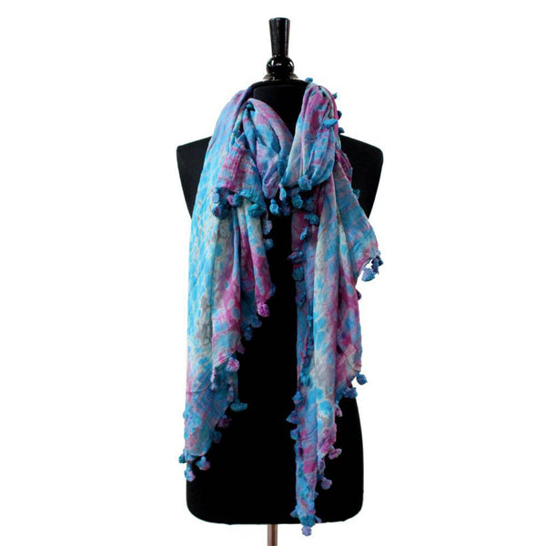 La Fiorentina Tie Dye Scarf - Blue Combo