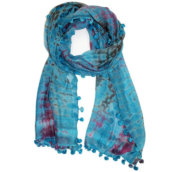 la fiorentina Tie Dye Scarf - Blue Combo
