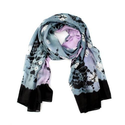 la fiorentina Tie Dyed Silk Scarf - Grey/Pink