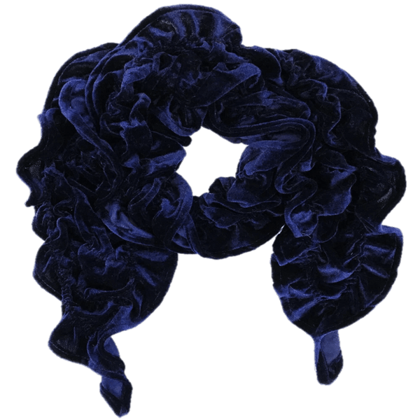 La Fiorentina Velvet Woven Scarf-Blue