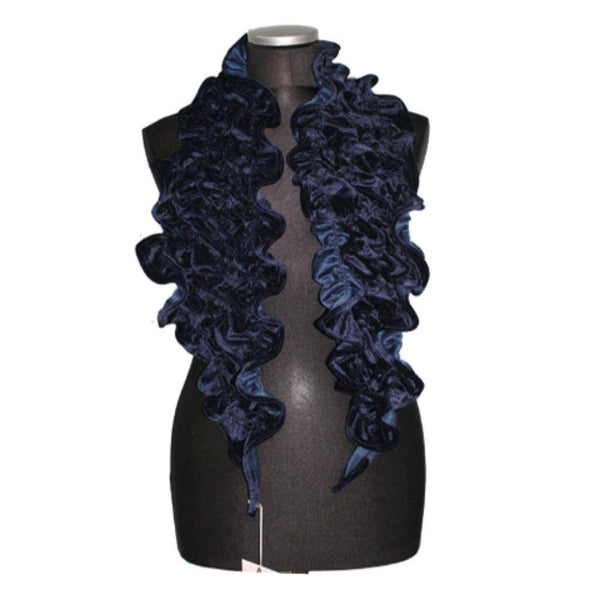 La Fiorentina Velvet Woven Scarf-Blue