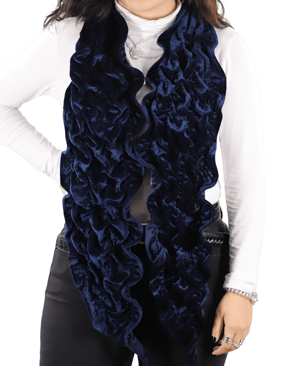 la fiorentina Velvet Woven Scarf-Blue