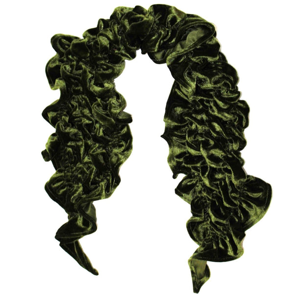 La Fiorentina Velvet Woven Scarf-Green