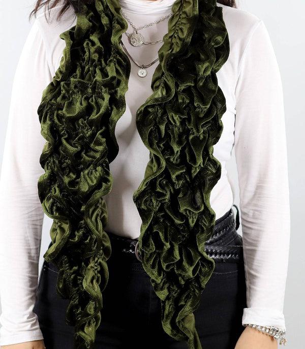 la fiorentina Velvet Woven Scarf-Green